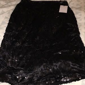 Black Sequin Pencil Skirt
